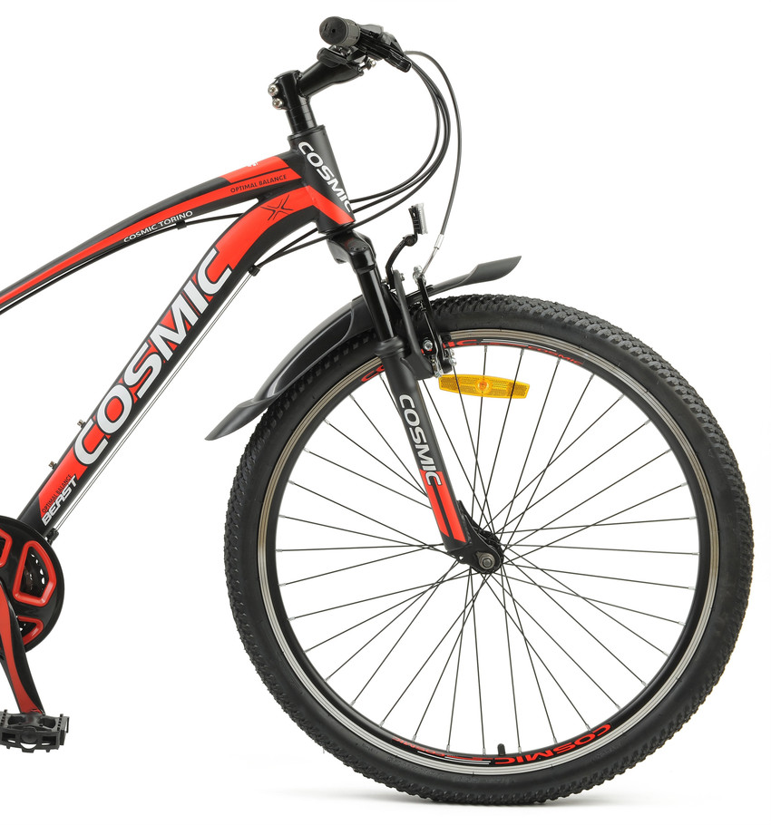 COSMIC TORINO 21 SPEED 26 INCH HARD TRAIL BICYCLE BLACK RED 26 T