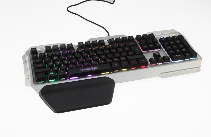 RPM Euro Games Gaming Keyboard Wired 7 Color LED Illuminated & Spill Proof  Keys, Black, Medium –