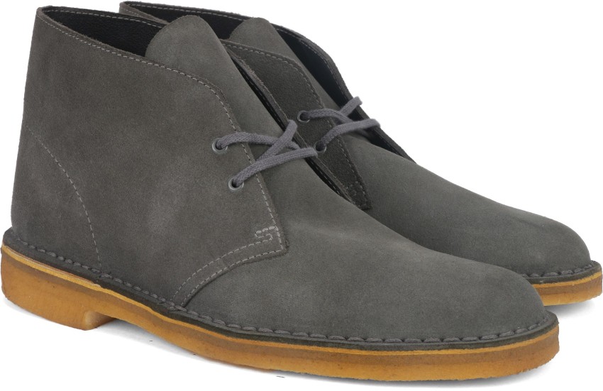 Clarks grey desert boots sale