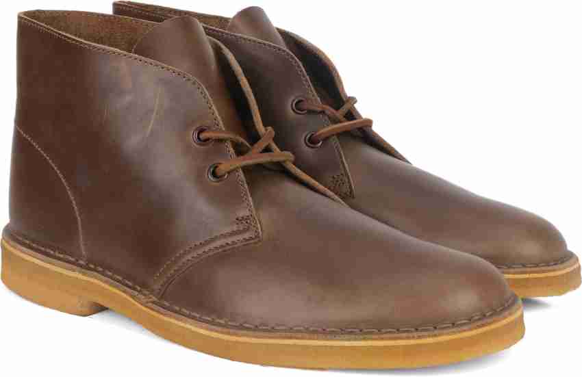 Clarks desert hot sale boots brown leather