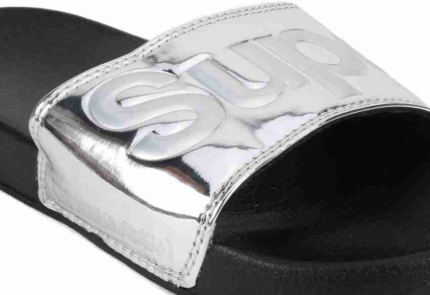 Superdry Women SUPERDRY POOL SLIDE Slippers Buy Silver