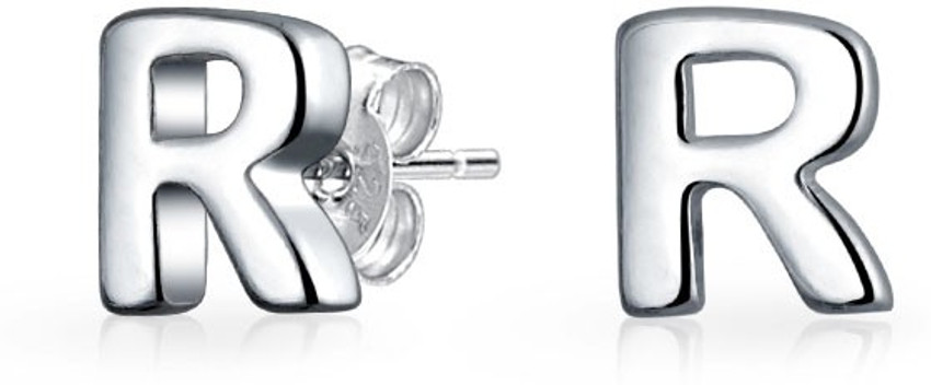 R discount initial earrings