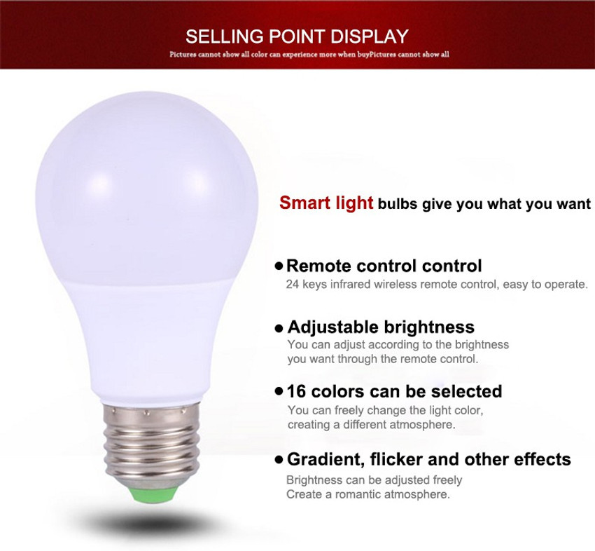 Wireless bluetooth colored light bulb 6w speaker outlet