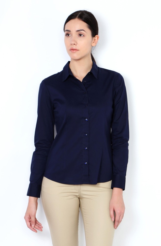 ARAENTERPRISES Women Washed Party Dark Blue Shirt - Buy ARAENTERPRISES Women  Washed Party Dark Blue Shirt Online at Best Prices in India