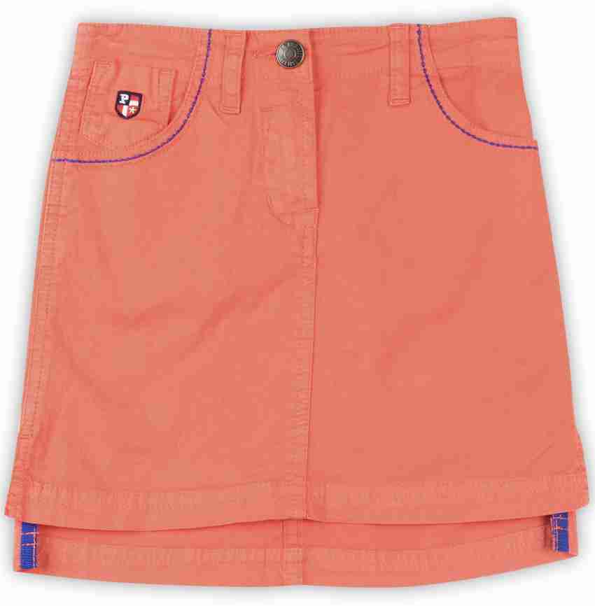 U.S. POLO ASSN. Solid Girls A line Orange Skirt Buy DK. ORANGE