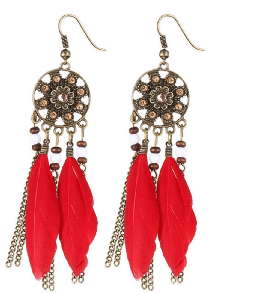 Flipkart Buy Unbranded Dream Catcher Earrings Long Feather
