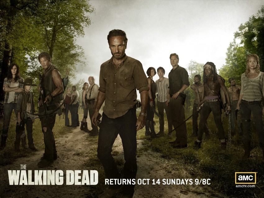 The Walking Dead Season 5 Rick & Carl Laminated & Framed Poster