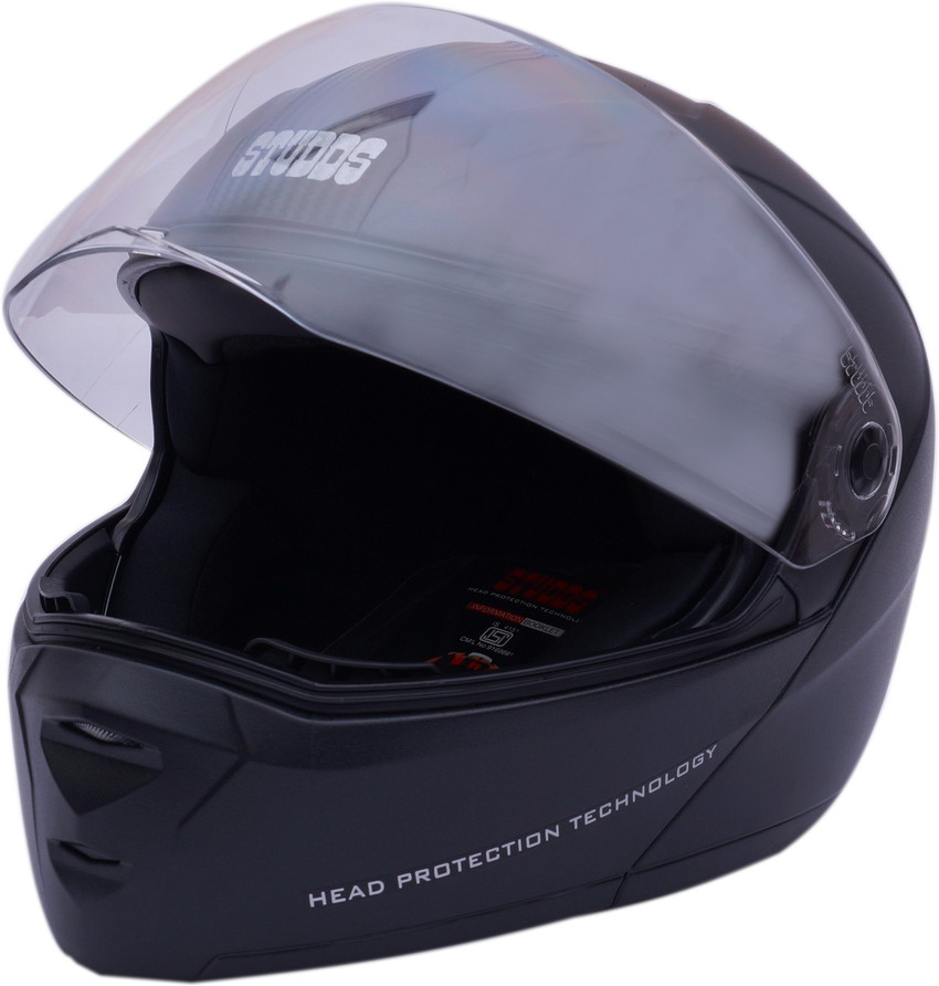 STUDDS Motorsports Helmet BLACK WITH CARBON CENTER STRIP