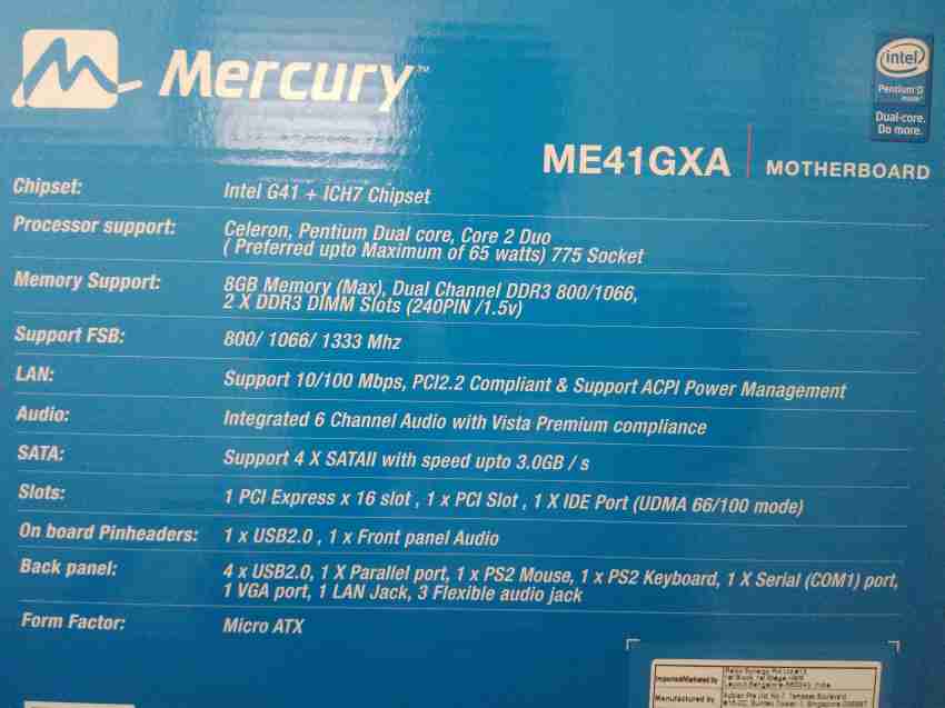 Mercury on sale g41 motherboard