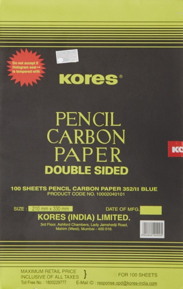 KORES Premium Sapphire Carbon Coating 210mm X 330 mm 210 gsm Carbon  Paper - Carbon Paper