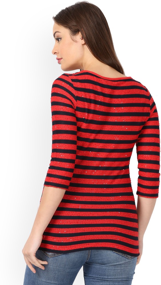 Black and red striped shirt outlet womens