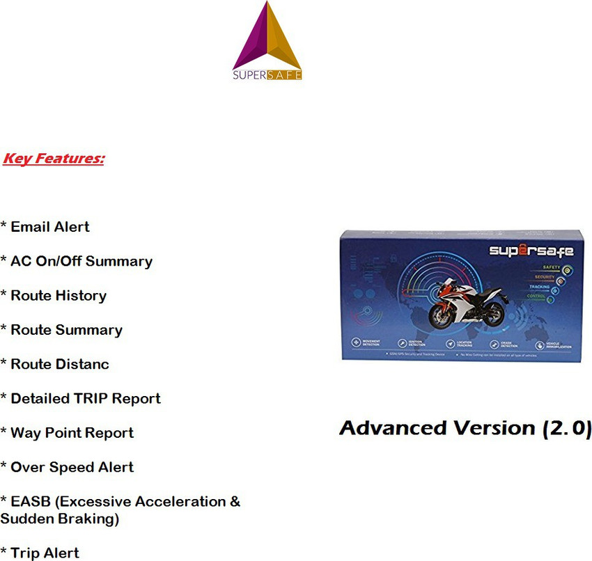 Supersafe India s No.1 GPS Tracker for Bike Advanced 2.0 GPS