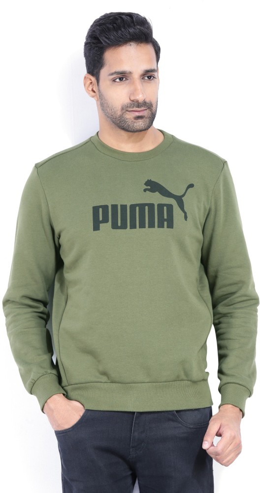 Olive green hotsell puma sweatshirt