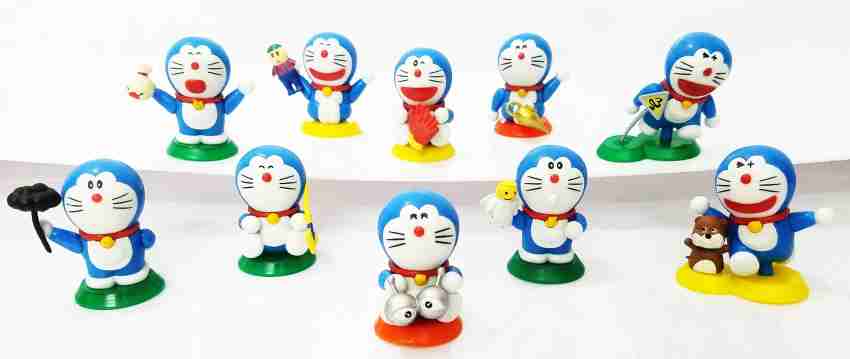 Toy Mela Set of 10 pcs - Doraemon with Gadgets Action Figure Pack ( 4-5 cm  each ) - Set of 10 pcs - Doraemon with Gadgets Action Figure Pack ( 4-5