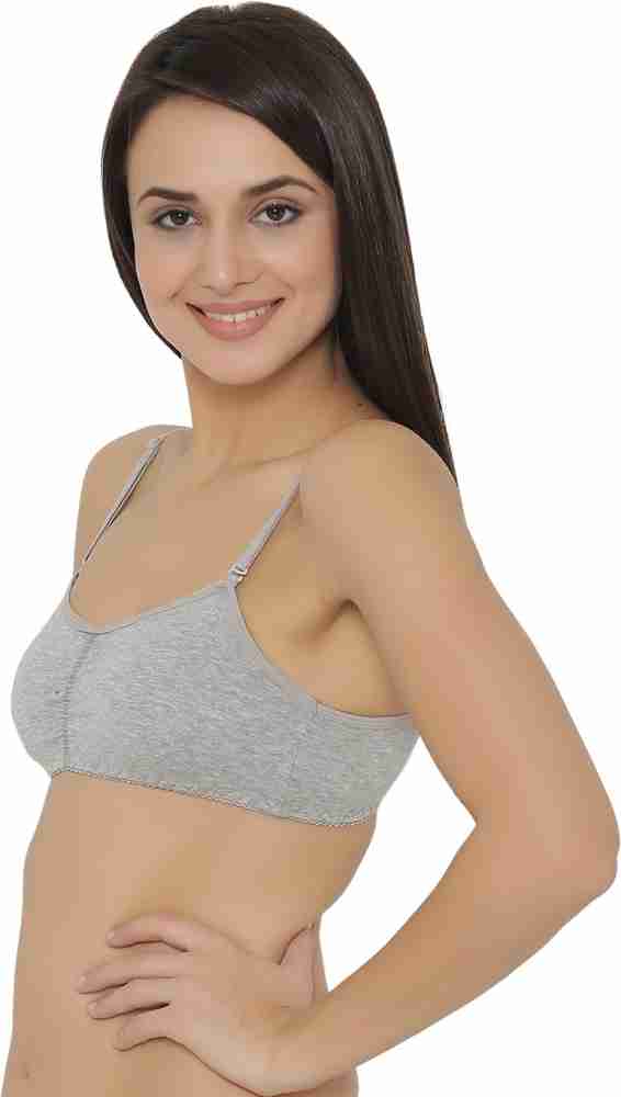 Clovia Cotton Beginners Bra, Slip on Sports Bra for Girls Cotton