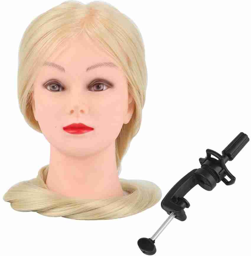 Mannequin Head 70% Real Hair, Cosmetology Doll Head for Hair Styling,  Braiding, Makeup Practice & Training -Brown Color