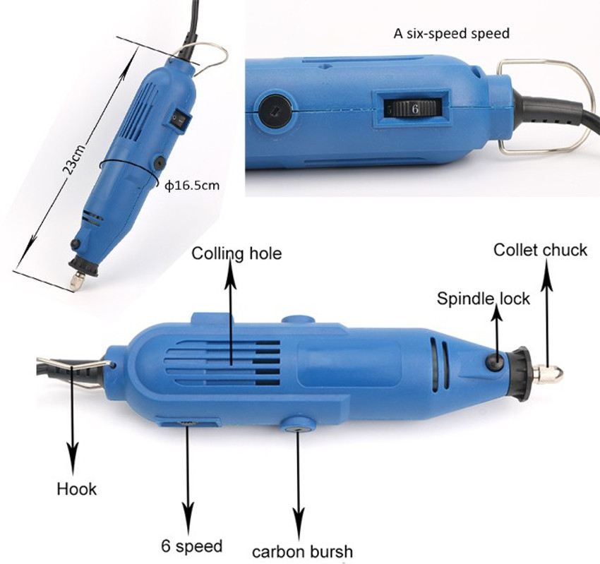 Digital Craft LRUXOR Style Mini Dremel Rotary Tool Kit with 163