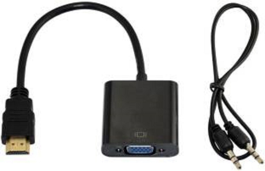 TECHON TV out Cable HDMI Male to VGA Female Video Adapter Cable Converter 1080P With Audio Line Out HDMI Cable Black TECHON Flipkart