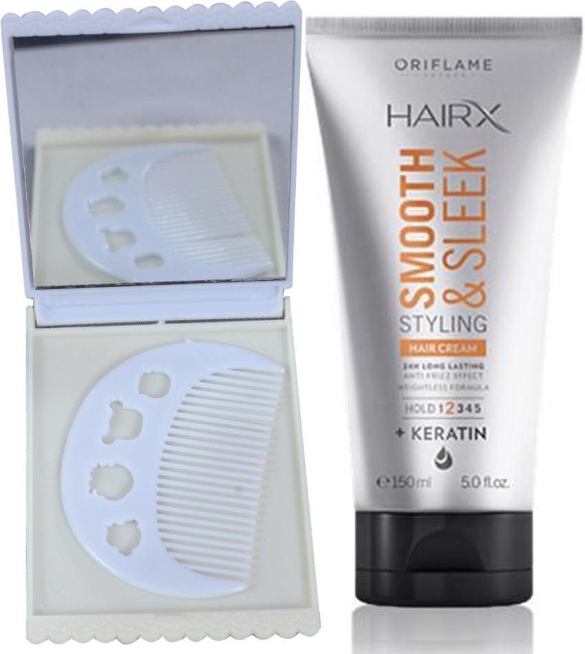 Oriflame Sweden HairX Smooth Sleek Styling Hair Cream 150ml 30881 With Comb Mirror Set Price in India Buy Oriflame Sweden HairX Smooth Sleek Styling Hair Cream 150ml 30881