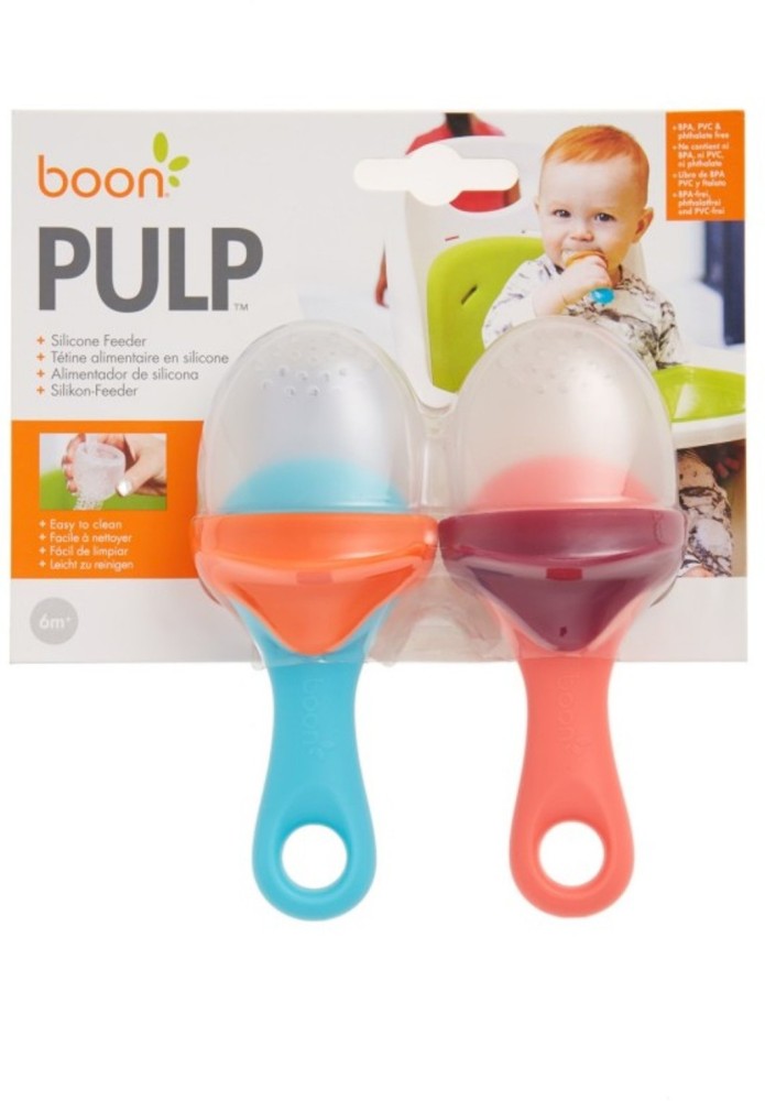 Boon Pulp Silicone Feeder & Teething Spoon, 2 Pack