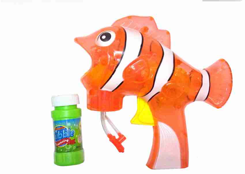 Shanaya Fish Shaped Bubble Gun toy with Bubble Bottle inside toy