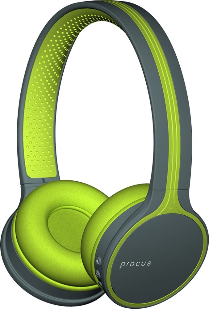 PROCUS Urban Bluetooth On Ear Headphone with Mic Green Bluetooth