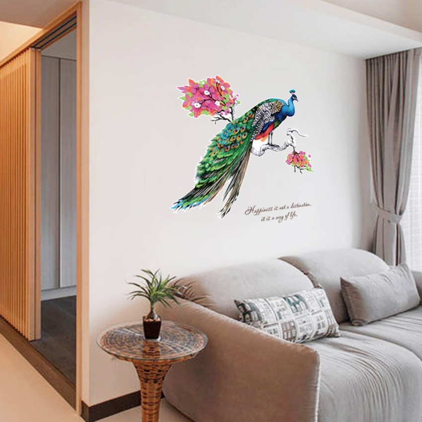 Cortina 90 cm Peacock In Tree With Beautifull Quotes For Life Theme Wall  Stickers Removable Sticker Price in India - Buy Cortina 90 cm Peacock In  Tree With Beautifull Quotes For Life