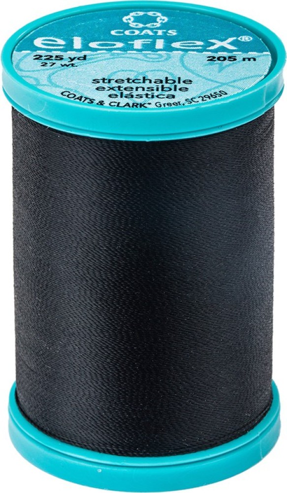 COATS Eloflex Stretch Thread 225 Yard - Black - Eloflex Stretch