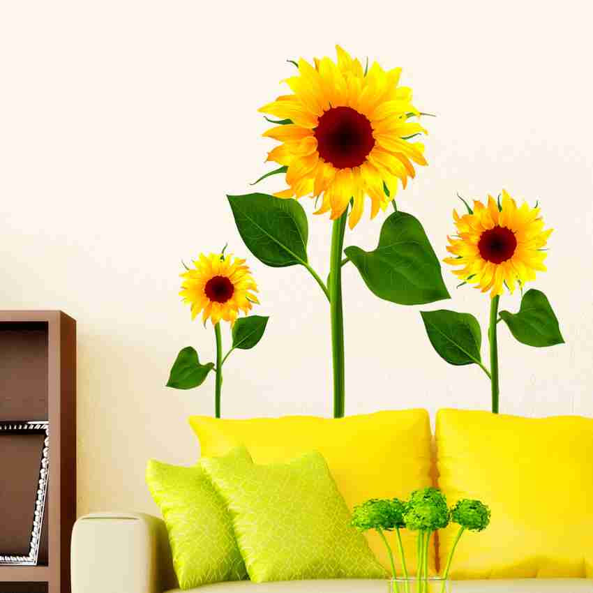 Sunflower stickers for shop wall