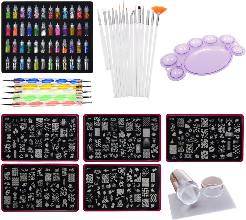 Spearlcable Nail Art Decoration Kit,50 Sheets Nail Stickers Crystal  Rhinestones Set Holographic Butterfly Glitter Nail Foil Nail Tape Strips  Iridescent Nail Sequins Flake for Acrylic Nail Art