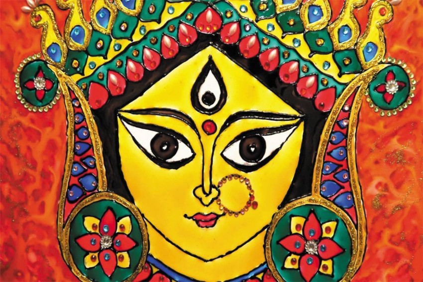 Sketch of Goddess Durga Maa or Durga Closeup Face Design Element in Outline  Editable Vector Illustration for a Dasara Festival Stock Vector   Illustration of mask ceremony 197203894