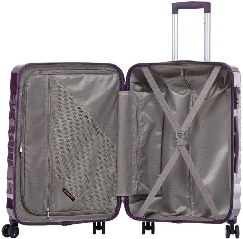 Swiss Sonnet Luggage Trolley Bags PC HARD CASE Aubergine Cabin Suitcase 4 Wheels 20 inch purple Price in India Flipkart