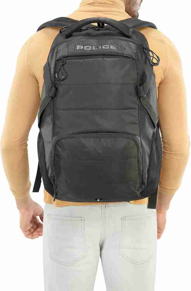 Police polyester 30 2025 ltr black laptop backpack