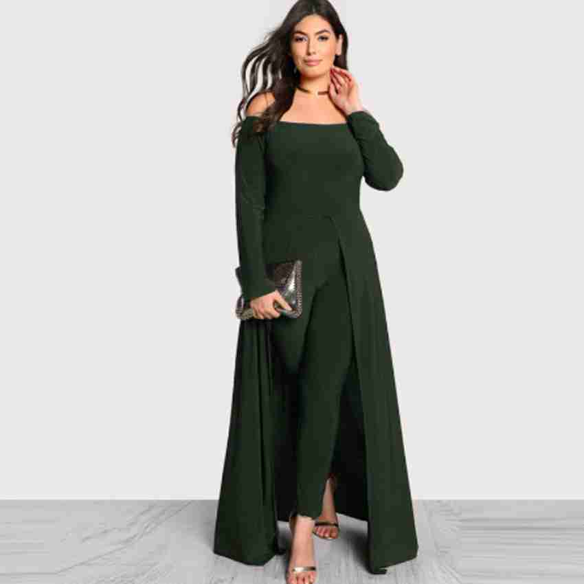 SHEIN Plus Solid Fit and Flare Dress