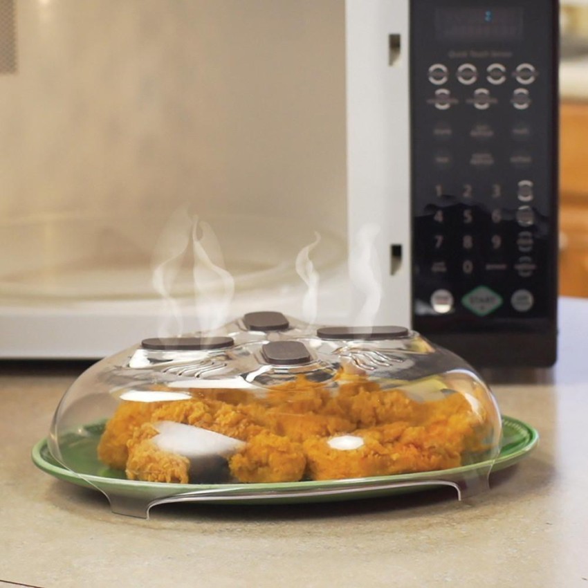 30cm Microwave Plate Cover With Magnetic Prevent Splatter Cover With Steam  Vents