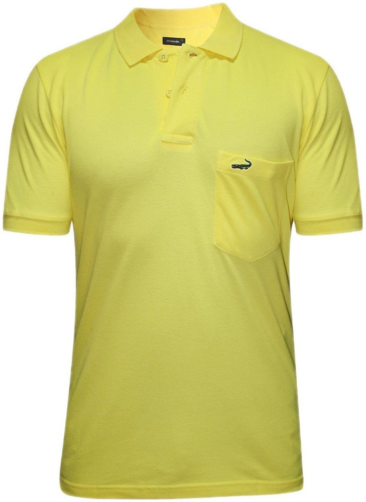 CROCODILE Solid Men Polo Neck Yellow T Shirt Buy Yellow CROCODILE Solid Men Polo Neck Yellow T Shirt Online at Best Prices in India Flipkart