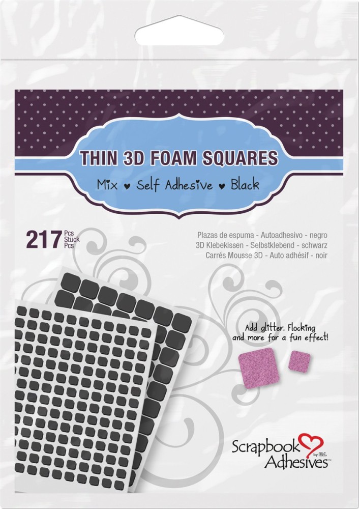 Buy 3L Scrapbook Adhesive Permanent Thin Pre-cut 3D Foam Squares, Mixed  Variety, 217/pk, White 1616 Online in India 