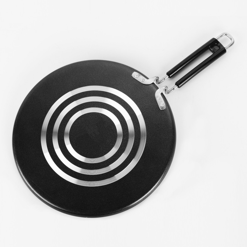 4mm Thick Aluminium Gas & Induction Base Chapati Roti Tawa, Dia 27.5 cm,  Silver