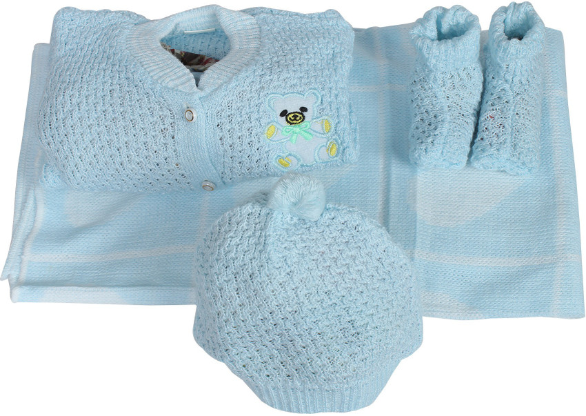 BBS New Born Blue Crochet Baby Blanket Set Pink Baby Cardigan Pink Baby Hat Pink Baby Booties Pink Pyjama 0 3 Months Buy Baby Care Combo in India Flipkart