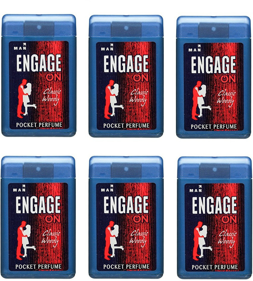 Buy Engage On Classic Woody Pocket Perfume Pack of 6 Combo 18ML