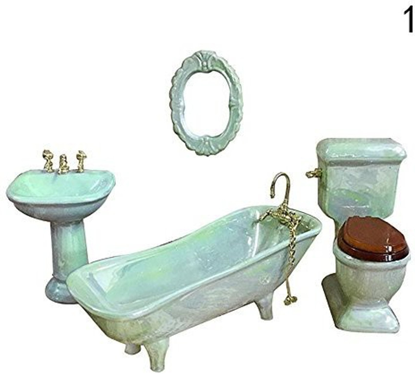 Miniature dollhouse bathroom sale