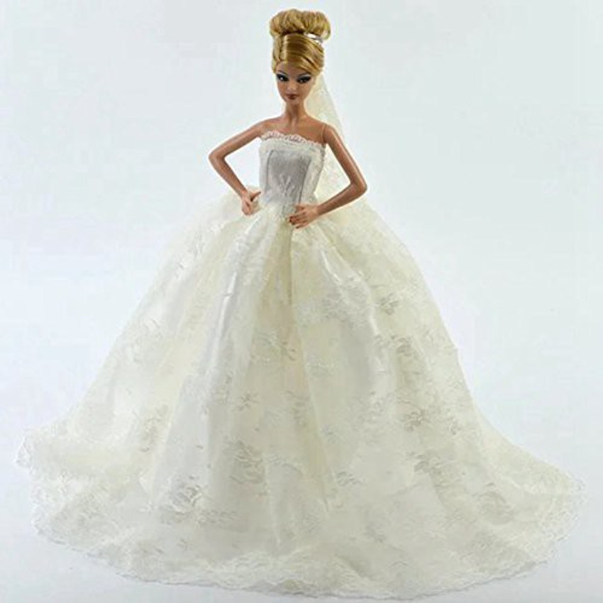 Generic 1 Pcs White Classical Style Handmade Floor Length Wedding