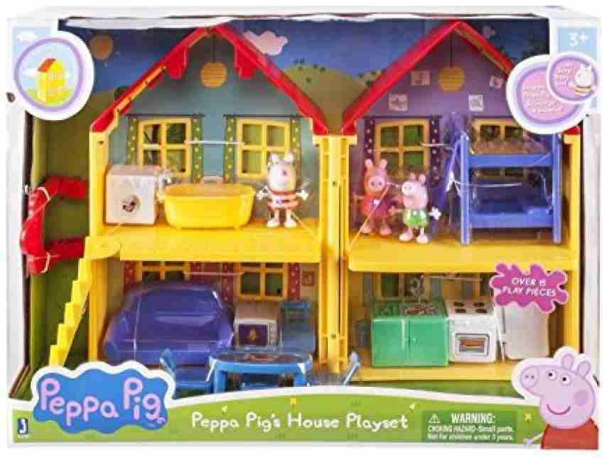 Peppa Pig's Deluxe House Playset Double Sided House + furniture + Boat  Figures