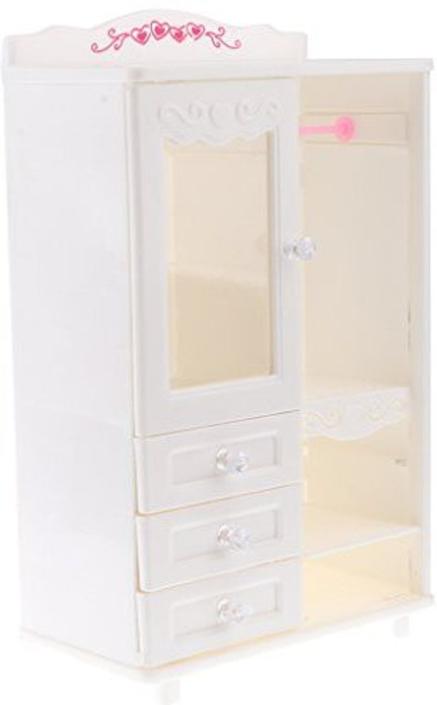 MagiDeal White Plastic Wardrobe Furniture For Barbie Doll House