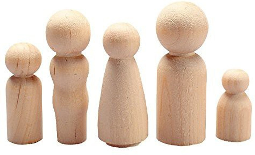 Hygloss Products Wood Peg Dolls Craft Paintable Birchwood Doll