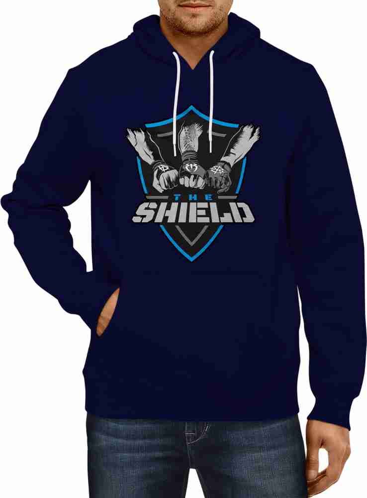 Wwe Shield Sweatshirt Hoodie For Men Printed Men Hooded Neck Blue T Shirt Buy Wwe Shield Sweatshirt Hoodie For Men Printed Men Hooded Neck Blue T Shirt Online at Best Prices in India