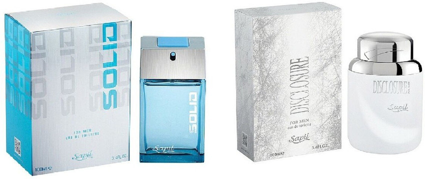 Sapil Solid Blue Perfume 100 ml With Disclosure White Perfume for Men100 ml Imported from U.A.E Eau de Toilette 200 ml