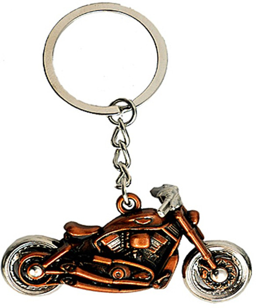 One Point Collections Motor Bike Shape Bronze Metallic Key Chain