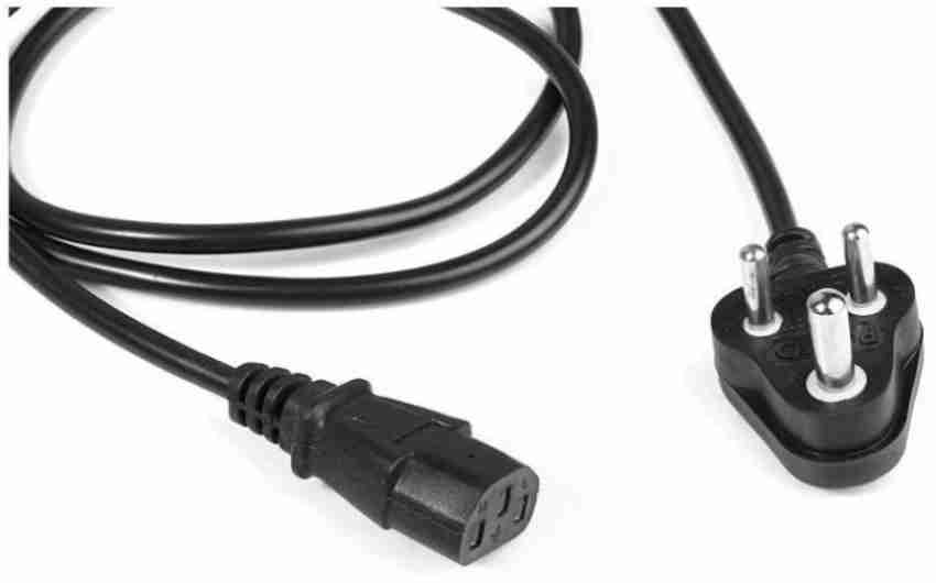 FOX MICRO Power Cord 1.5 m 1.5 METER Power Cable Cord For  Monitor/Cpu/Pc/Computer/Printer/Desktop/Smps Lack (PACK OF 2 POWER CORD ) -  FOX MICRO 