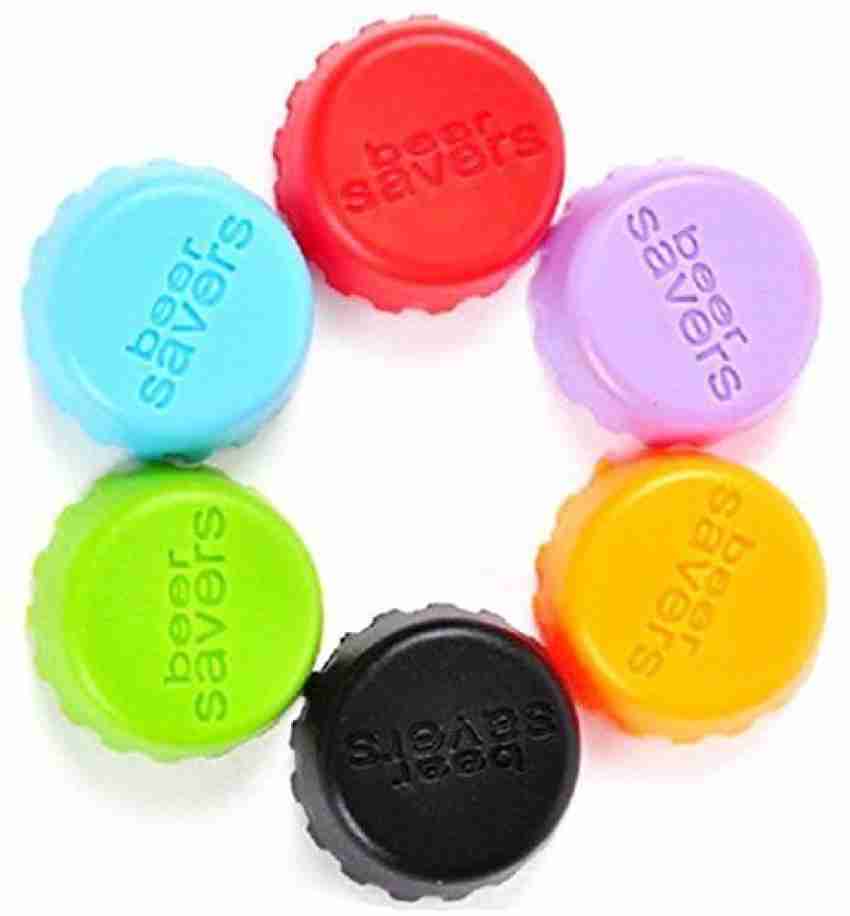 6x Silicone Bottle Caps (Soda,Water,Beer,Wine) Various Colors